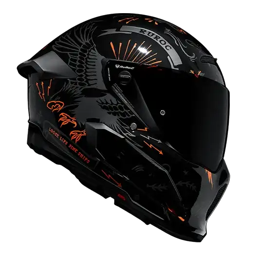 Ruroc AT4.0 Carbon Blackbird motorcycle helmet - side view
