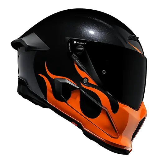 Ruroc AT4.0 Street Flames motorcycle helmet - side view