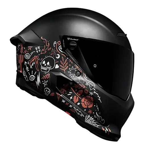Ruroc AT4.0 Street Inkwell motorcycle helmet - side view