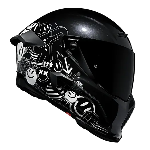 Ruroc AT4.0 Street Rush motorcycle helmet - side view