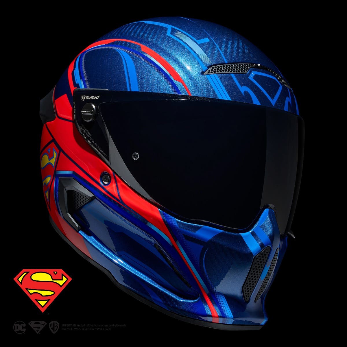 Ruroc, ATLAS 4.0 Superman, Full Face Bluetooth Motorcycle Helmet