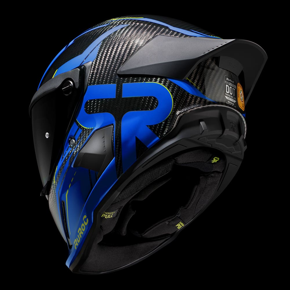 ATLAS 4.0 Track Ice Blue - Motorcycle Racing Helmet - Ruroc