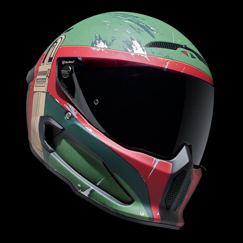 Ruroc, ATLAS 4.0 CARBON Boba Fett, Full Face Bluetooth Motorcycle Helmet