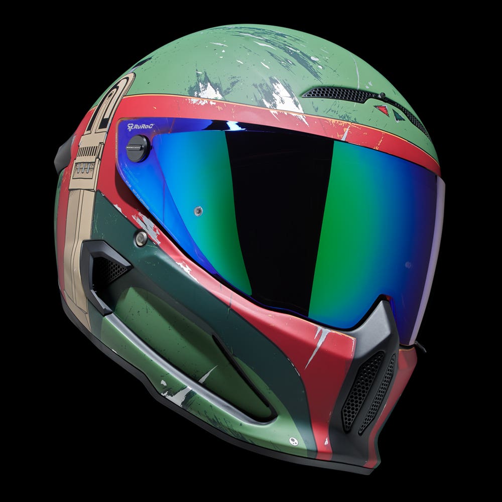 Ruroc | ATLAS 4.0 CARBON Boba Fett | Full Face Bluetooth Motorcycle ...