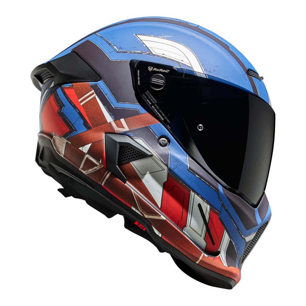 Ruroc, ATLAS 4.0 CARBON Captain American, Full Face Bluetooth Motorcycle  Helmet