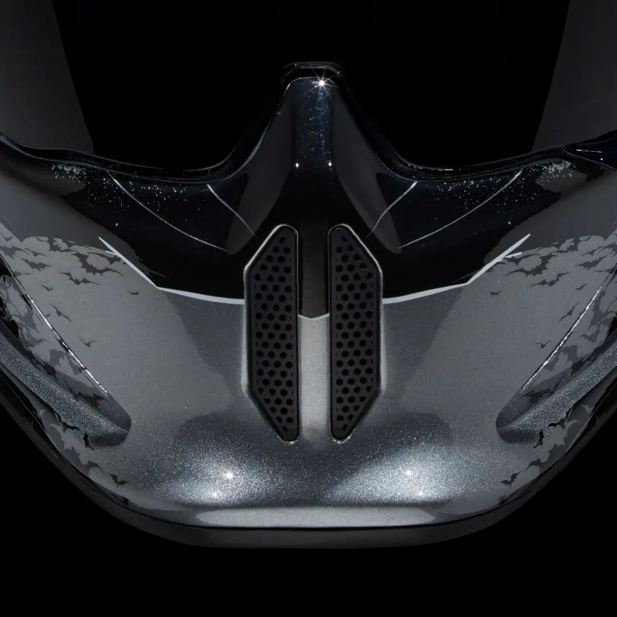 Chin bar and speaker grille detail on the AT4.0 Carbon The Batman