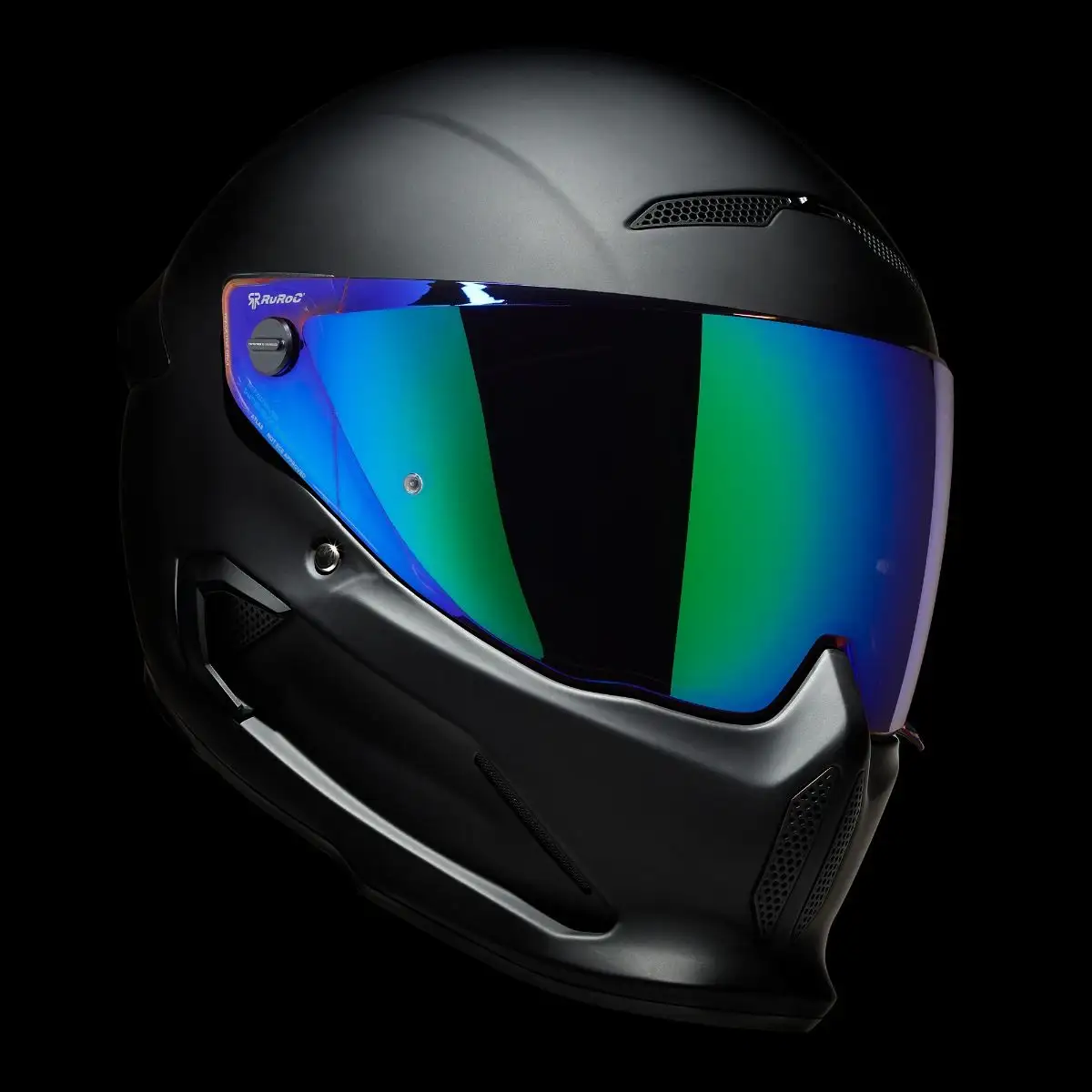 AT4.0 Carbon Core Helmet with green iridescent visor