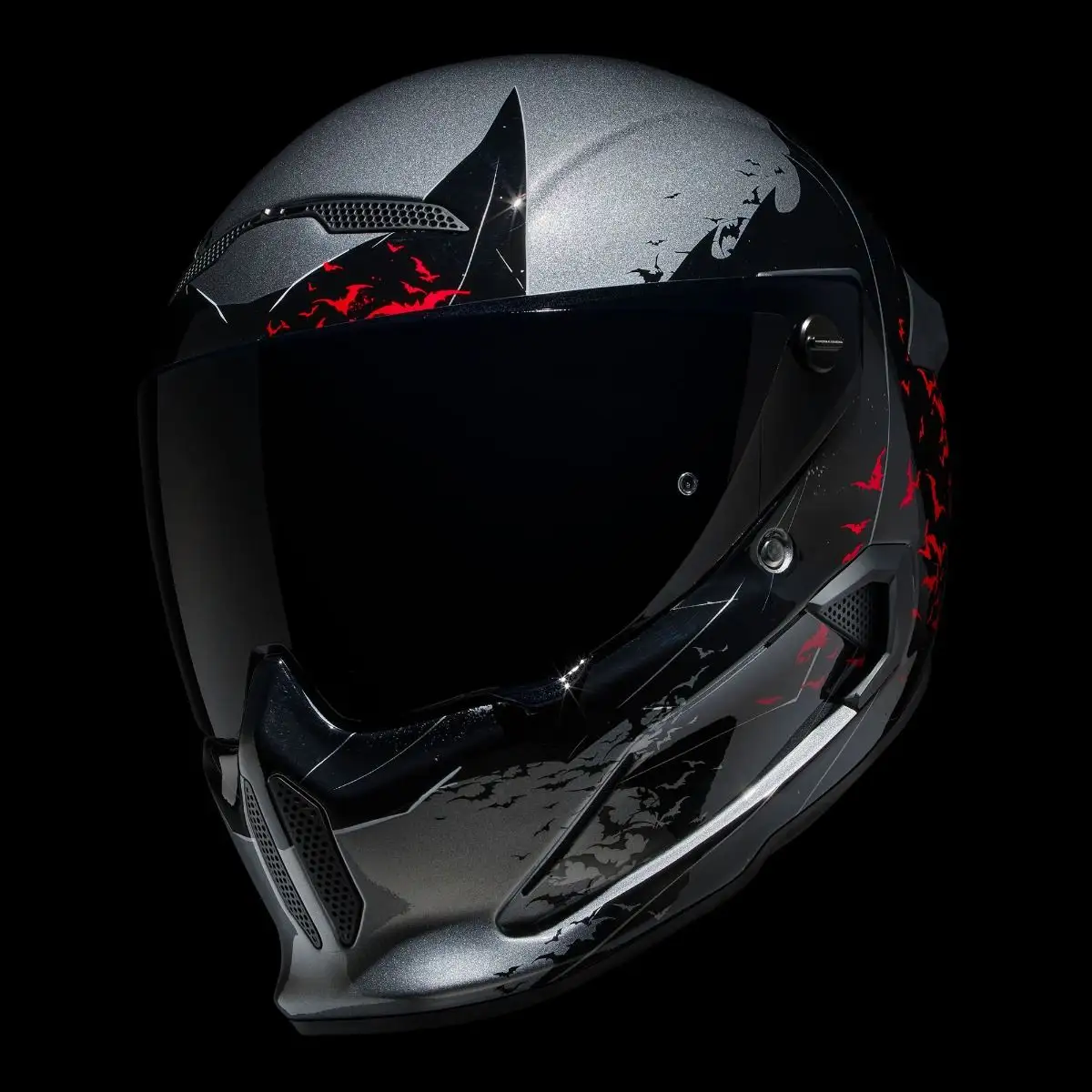 AT4.0 Carbon The Batman helmet - front three-quarter left view