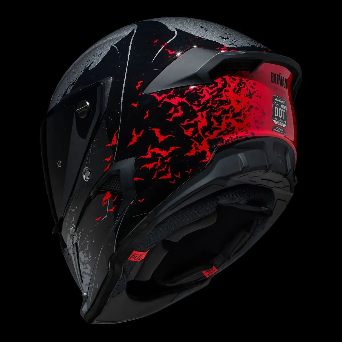 AT4.0 Carbon The Batman helmet - rear three-quarter left view