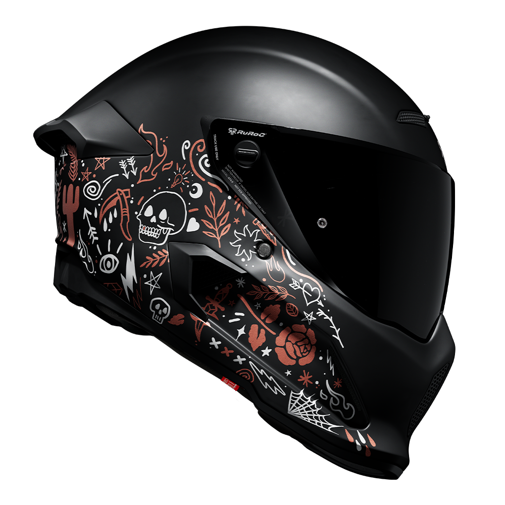 Ruroc AT4.0 Street Inkwell full face motorcycle helmet - side right view