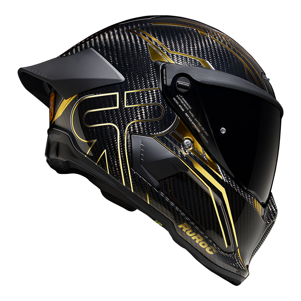 Ruroc AT4.0 Track Titan Gold full face motorcycle helmet - side right view