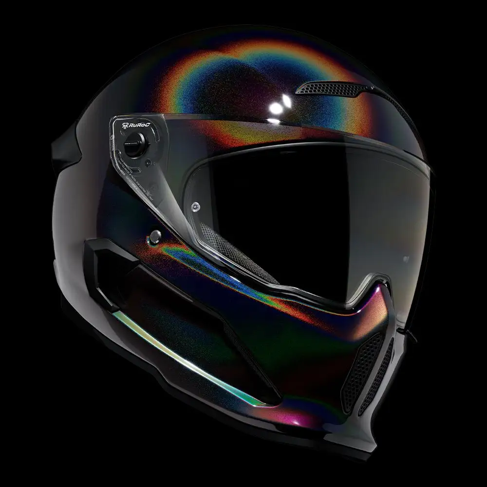 AT4.0 Black Pearl | Full Face Bluetooth Motorcycle Helmets | Ruroc