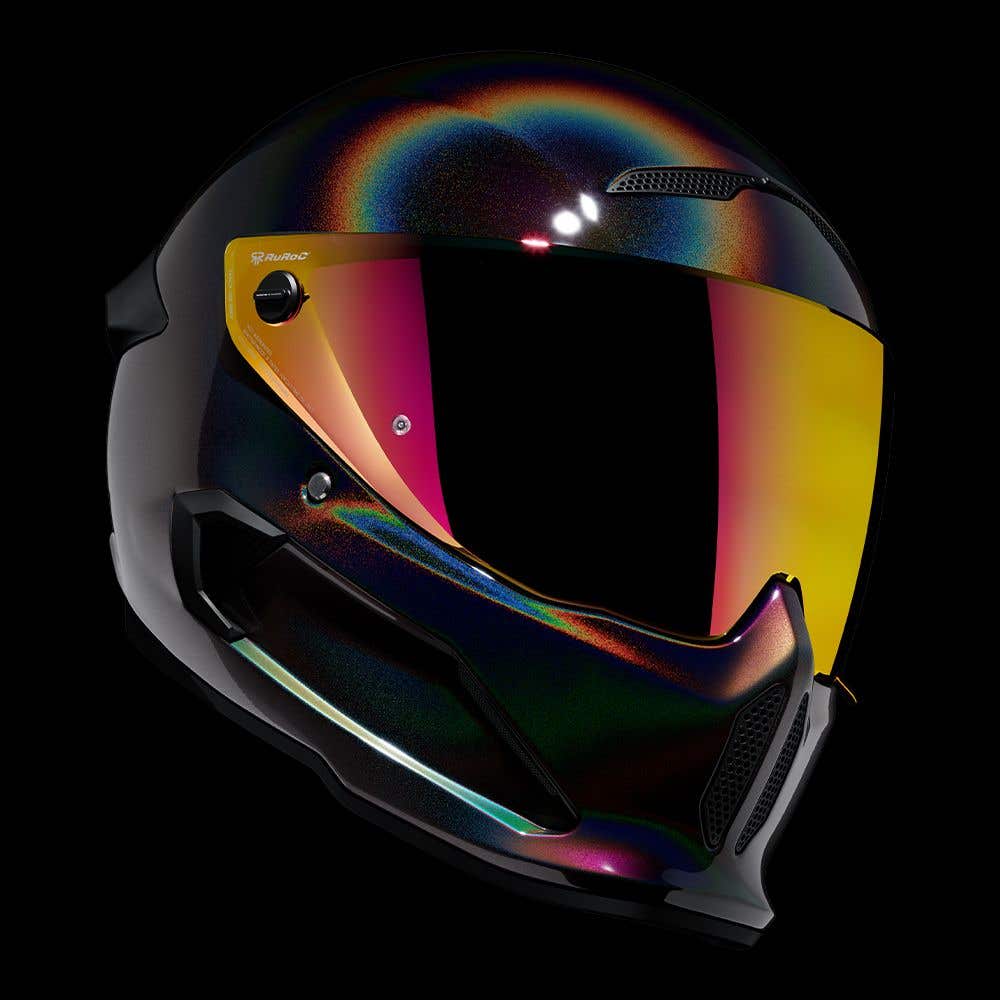 AT4.0 Black Pearl | Full Face Bluetooth Motorcycle Helmets | Ruroc