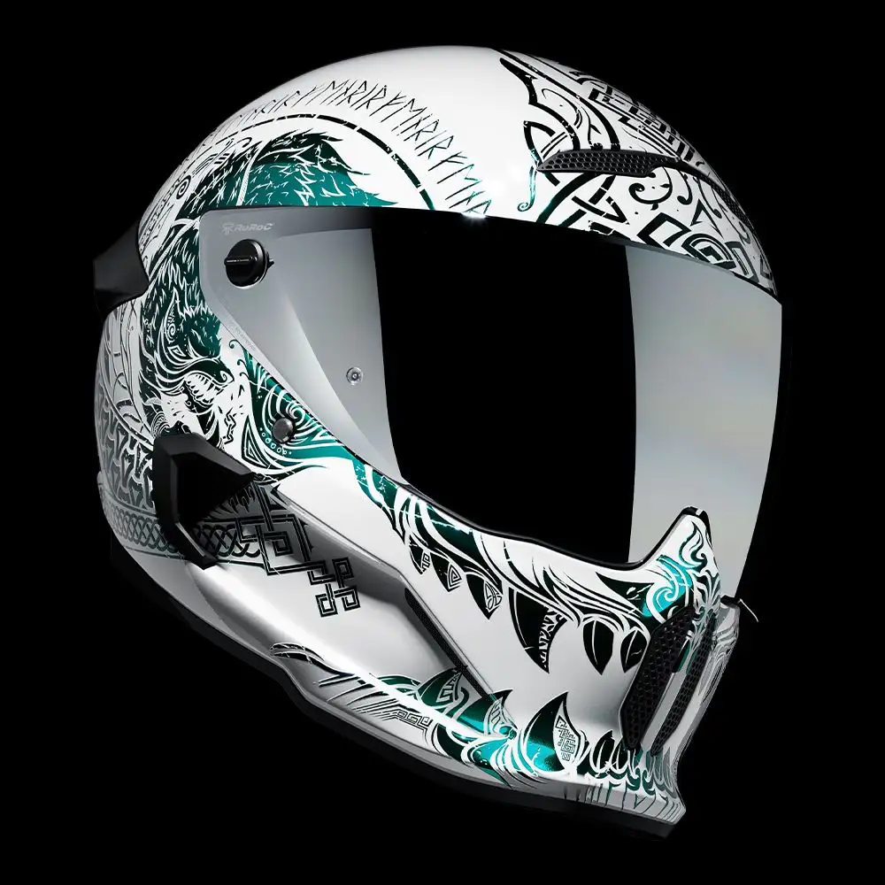 AT4.0 CARBON Fenrir White | Full Face Bluetooth Motorcycle Helmets