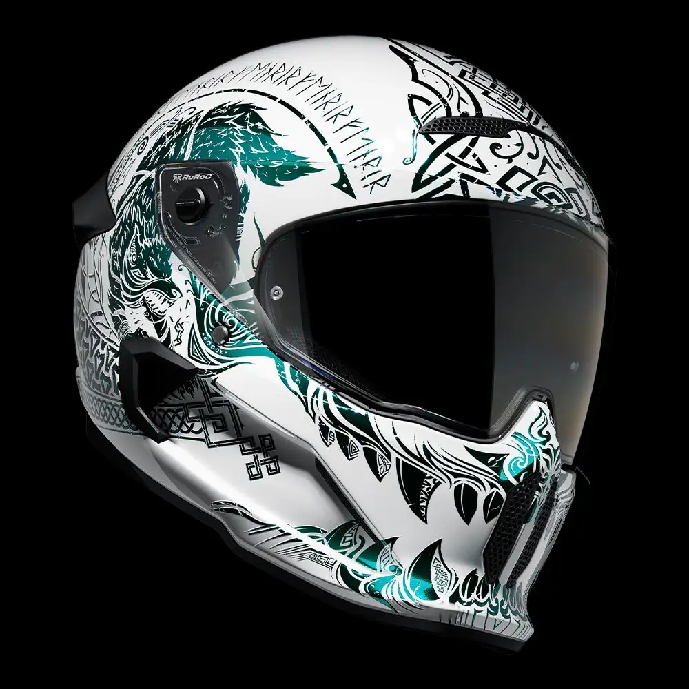 AT4.0 CARBON Fenrir White | Full Face Bluetooth Motorcycle Helmets