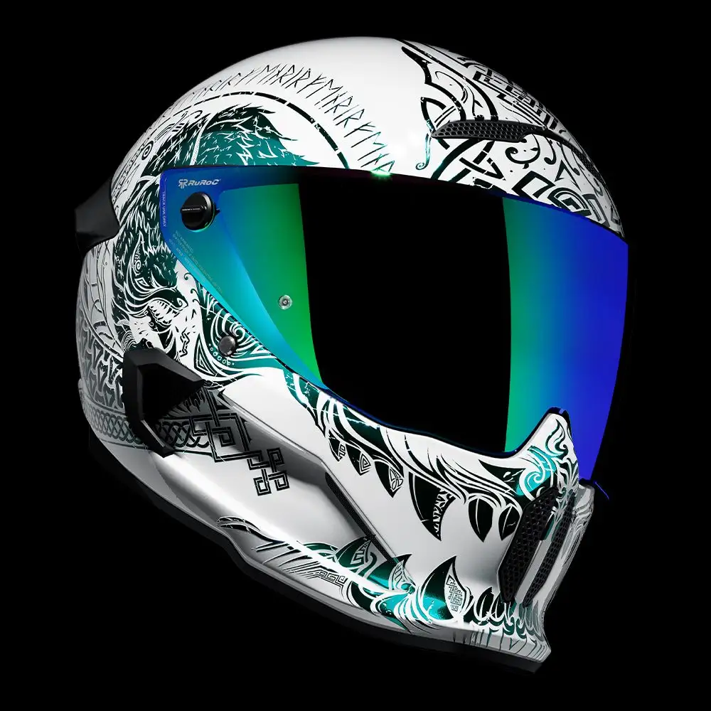 AT4.0 CARBON Fenrir White | Full Face Bluetooth Motorcycle Helmets
