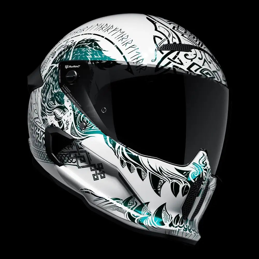 AT4.0 CARBON Fenrir White | Full Face Bluetooth Motorcycle Helmets