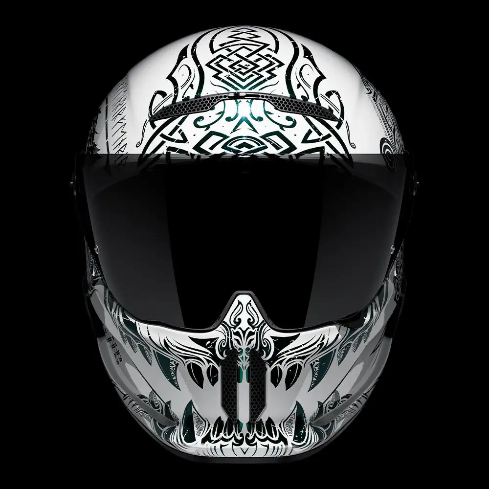 AT4.0 CARBON Fenrir White | Full Face Bluetooth Motorcycle Helmets