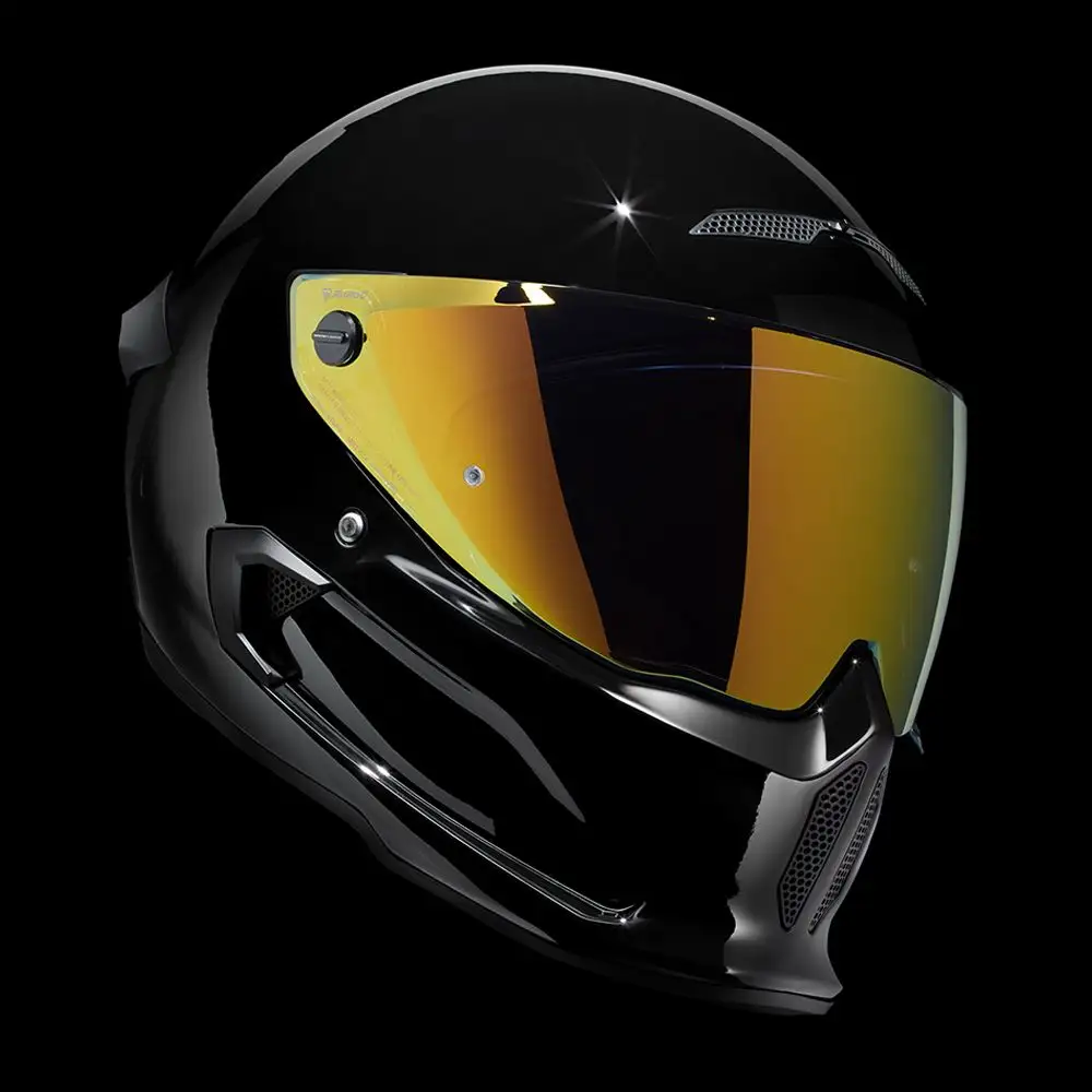 AT4.0 Liquid Black | Full Face Bluetooth Motorcycle Helmets | Ruroc