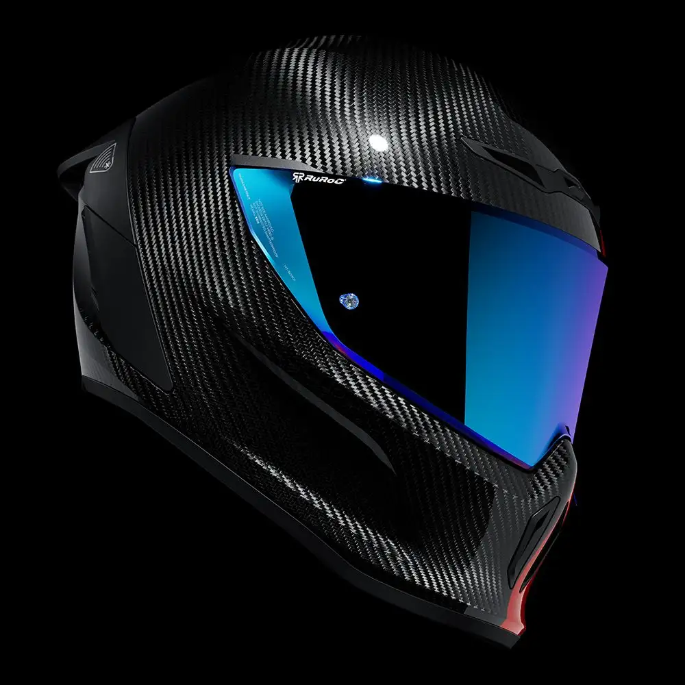 EOX 2.0 Delta with blue iridescent visor