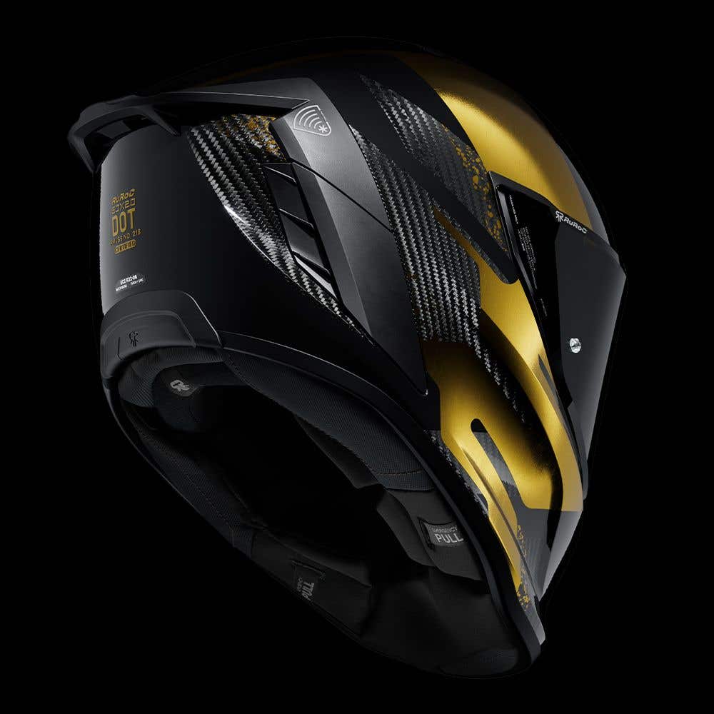 EOX 2.0 Pulse Gold helmet - rear three-quarter right view