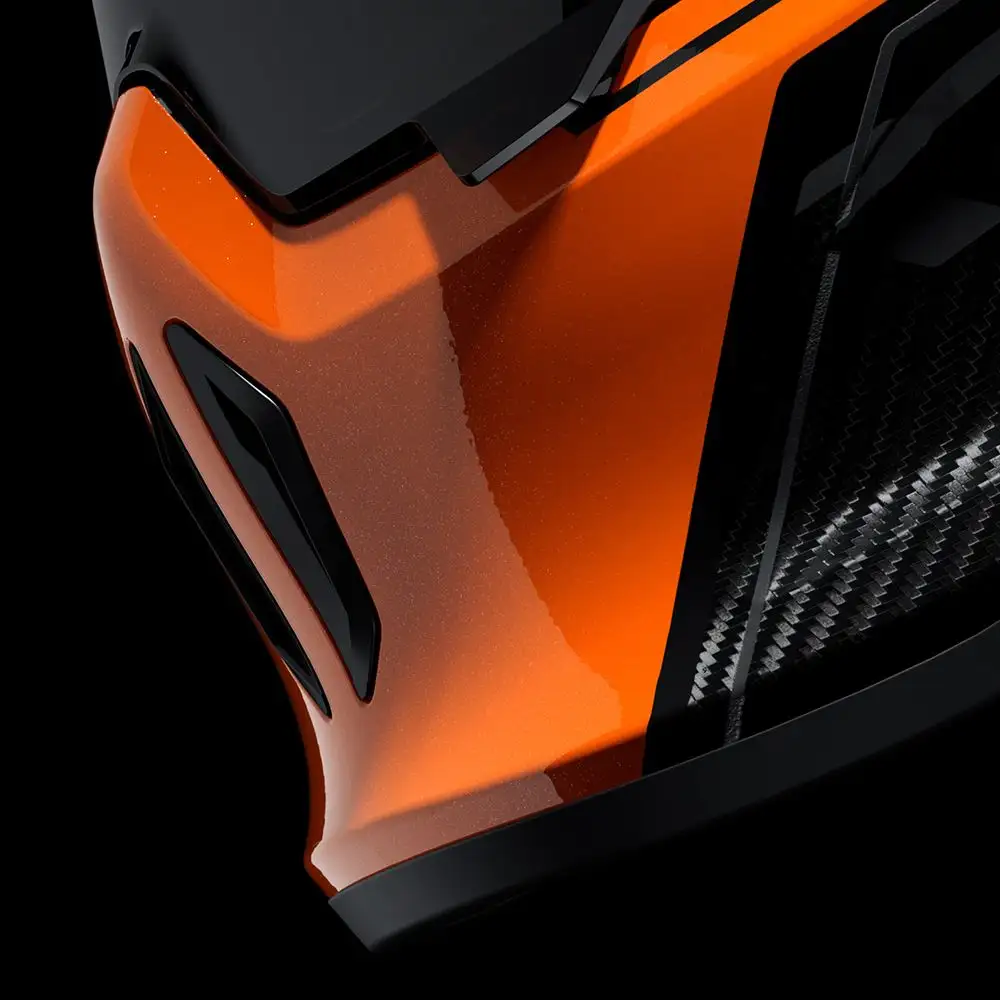chin guard and visor mechanism on the Ruroc EOX 2.0 Reign