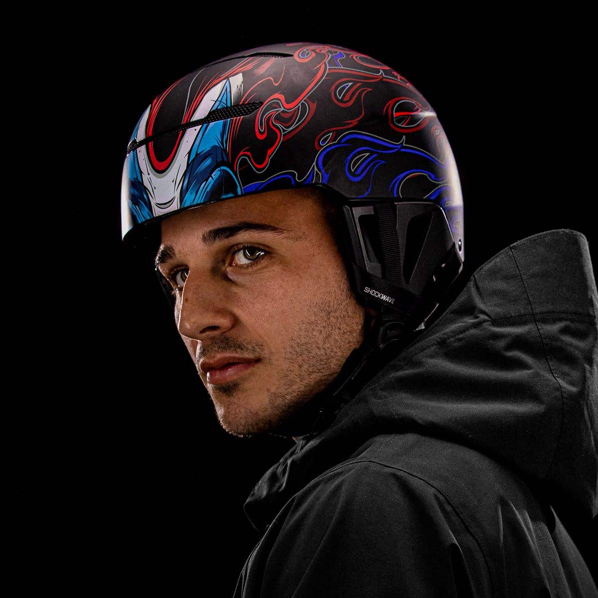 LITE Jester | Black/Blue Ski & Snowboard Helmet | Ruroc (US)