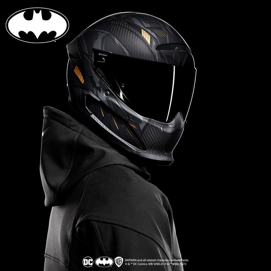 Darken chin Red Ruroc | Atlas 3.0 Batman | Casco de moto integral | Protección rediseñada
