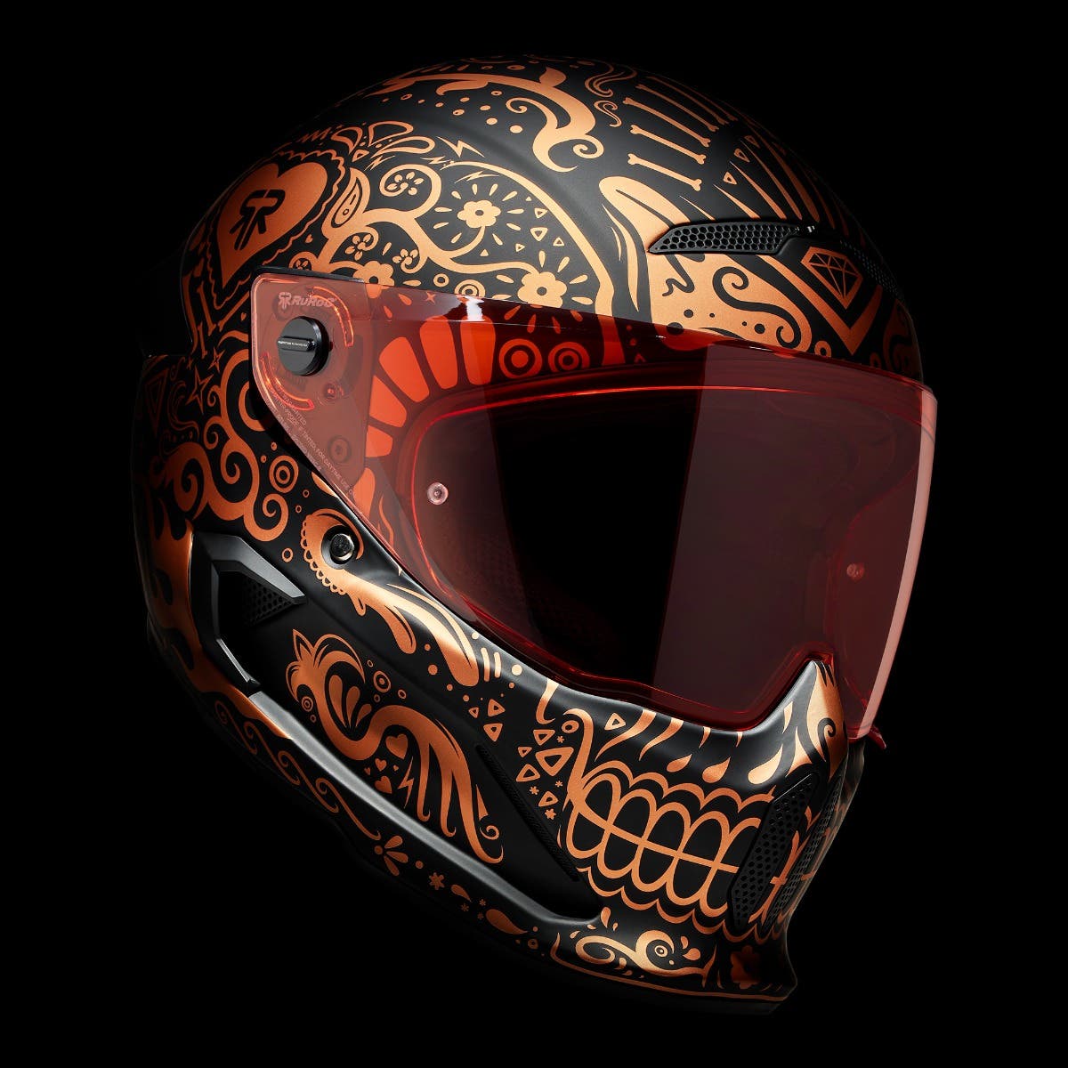 Orange sale helmet visor