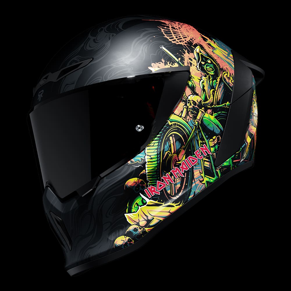 EOX Iron Maiden - Writing on the Wall | Full Face Bluetooth Motorcycle Helmets | Ruroc