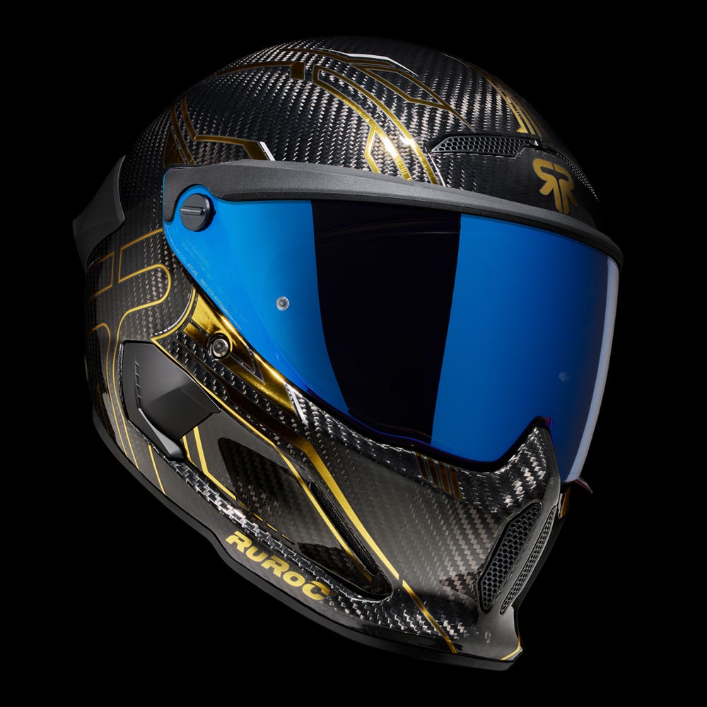 ATLAS 4.0 Track Titan Gold - Motorcycle Racing Helmet - Ruroc