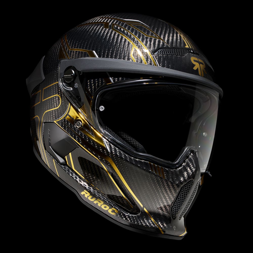 ATLAS 4.0 Track Titan Gold - Motorcycle Racing Helmet - Ruroc