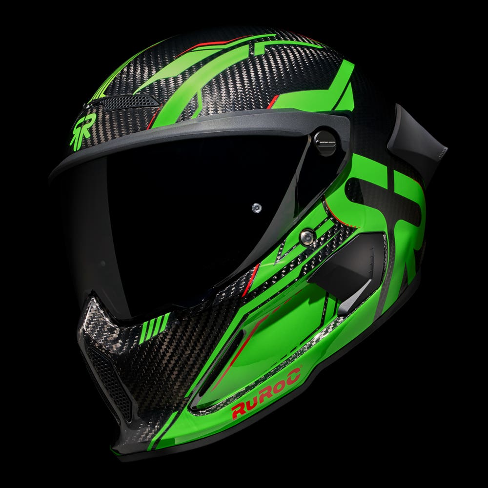 ATLAS 4.0 Track Viper Green - Motorcycle Racing Helmet - Ruroc