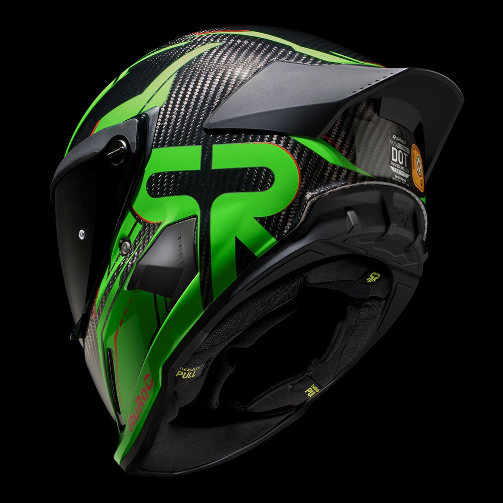 ATLAS 4.0 Track Viper Green - Motorcycle Racing Helmet - Ruroc