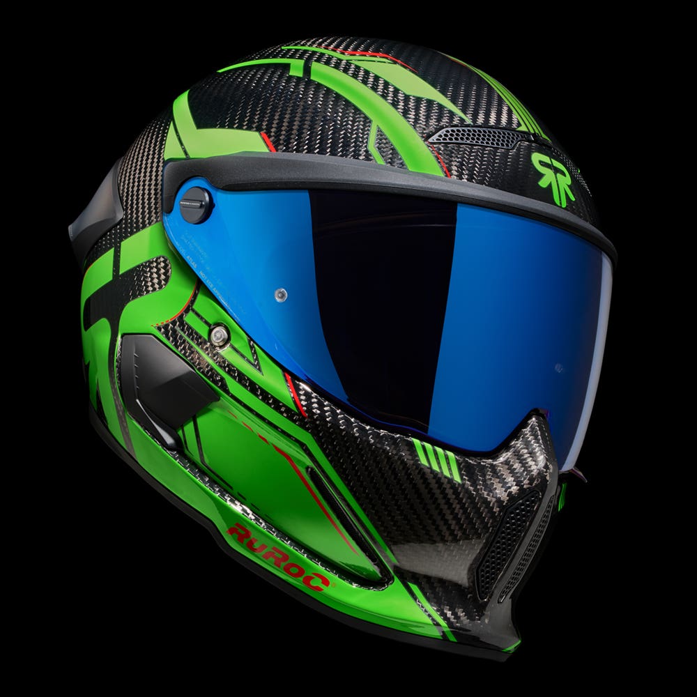 ATLAS 4.0 Track Viper Green - Motorcycle Racing Helmet - Ruroc