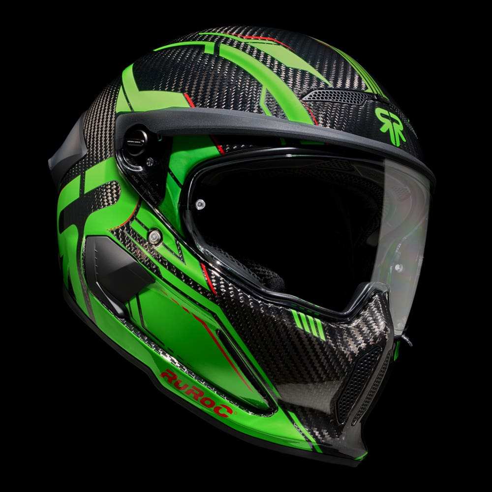 ATLAS 4.0 Track Viper Green - Motorcycle Racing Helmet - Ruroc