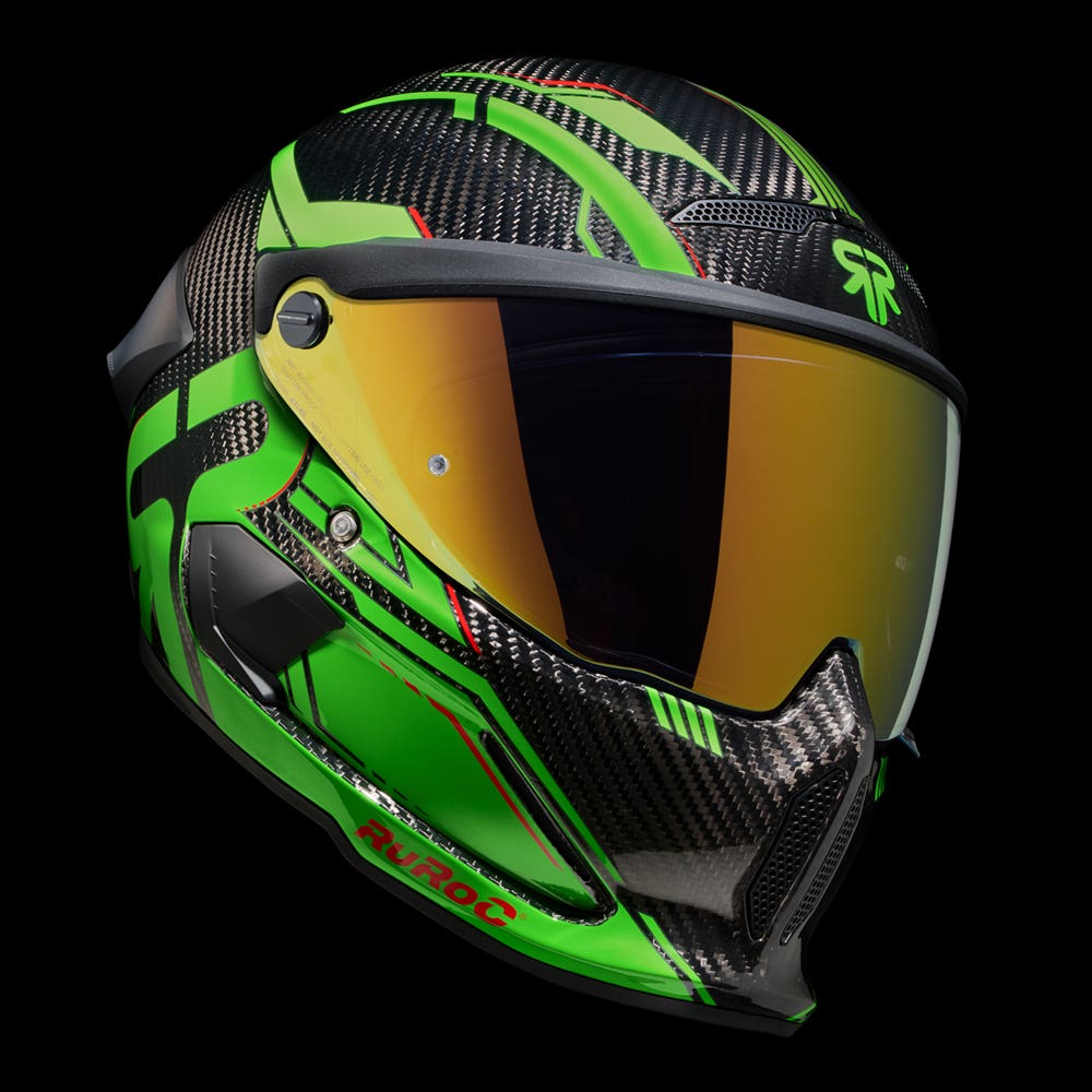 ATLAS 4.0 Track Viper Green - Motorcycle Racing Helmet - Ruroc