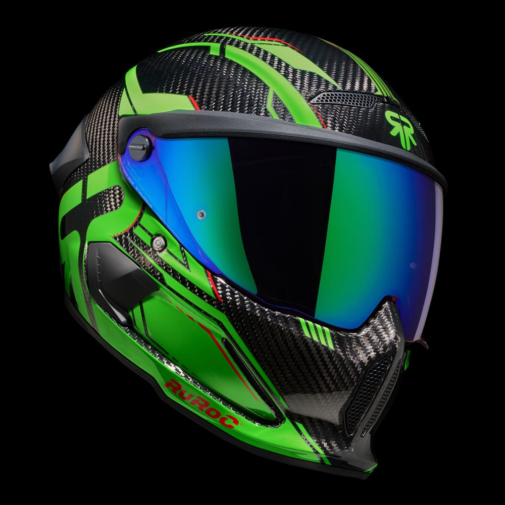 ATLAS 4.0 Track Viper Green - Motorcycle Racing Helmet - Ruroc