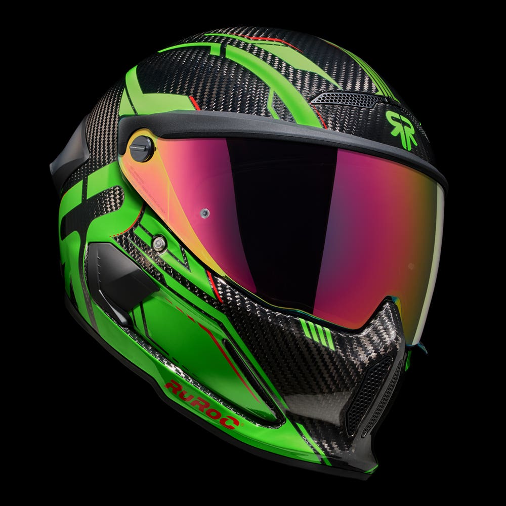 ATLAS 4.0 Track Viper Green - Motorcycle Racing Helmet - Ruroc