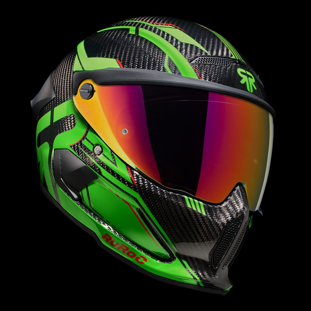 ATLAS 4.0 Track Viper Green - Motorcycle Racing Helmet - Ruroc