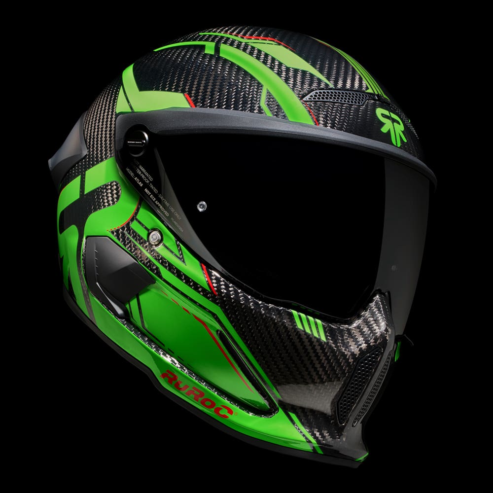 ATLAS 4.0 Track Viper Green - Motorcycle Racing Helmet - Ruroc