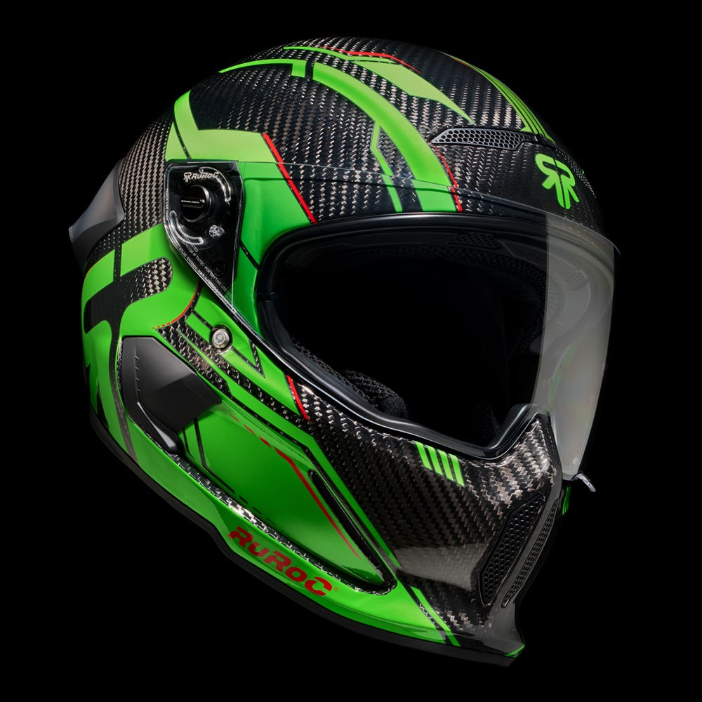 ATLAS 4.0 Track Viper Green - Motorcycle Racing Helmet - Ruroc