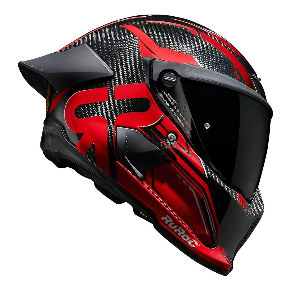 ATLAS 4.0 Track Inferno Red - Motorcycle Racing Helmet - Ruroc