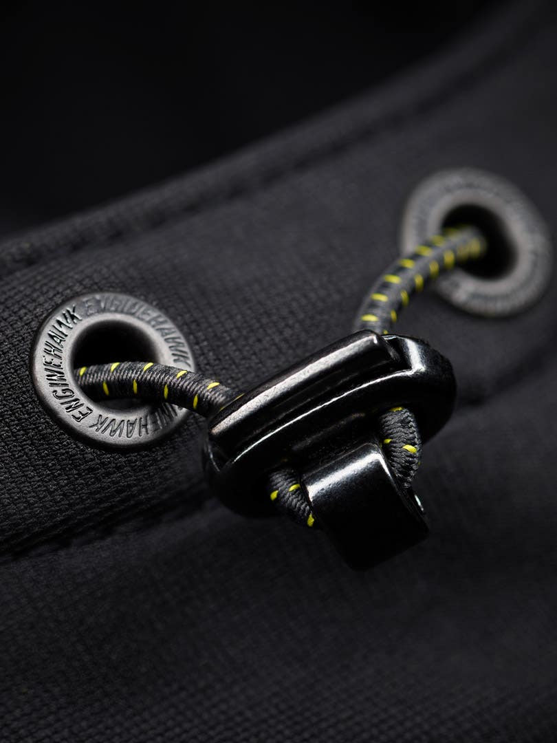 Fixed hood draw cords