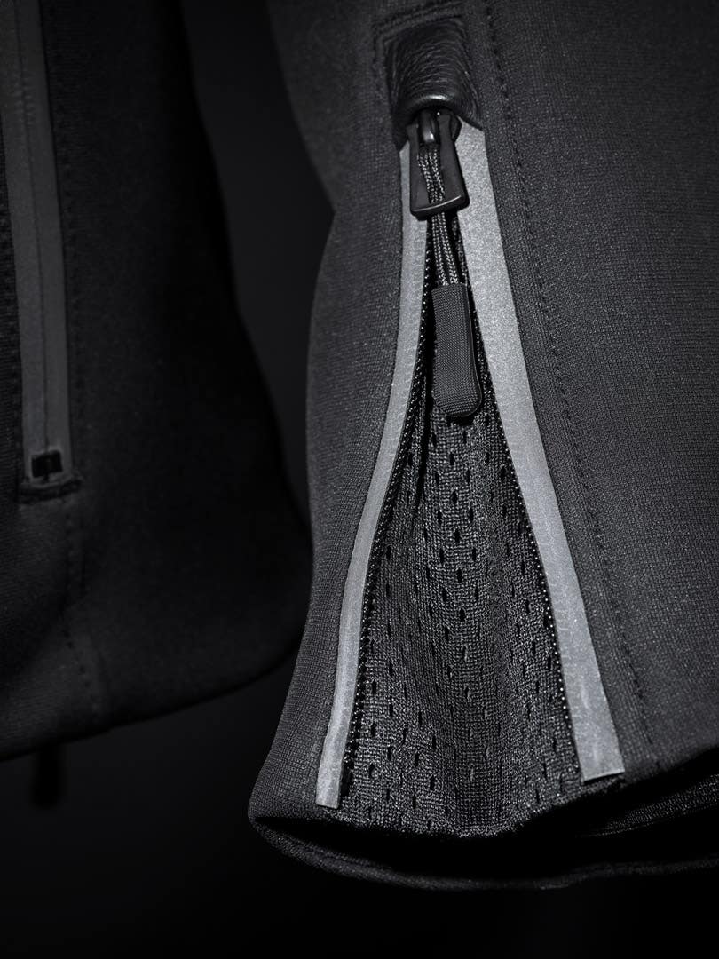 Charcoal reflective zippers