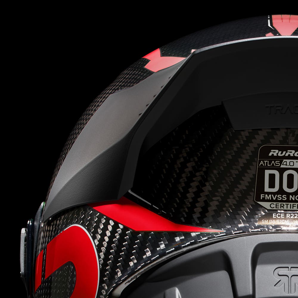ATLAS 4.0 Track Inferno Red - Motorcycle Racing Helmet - Ruroc