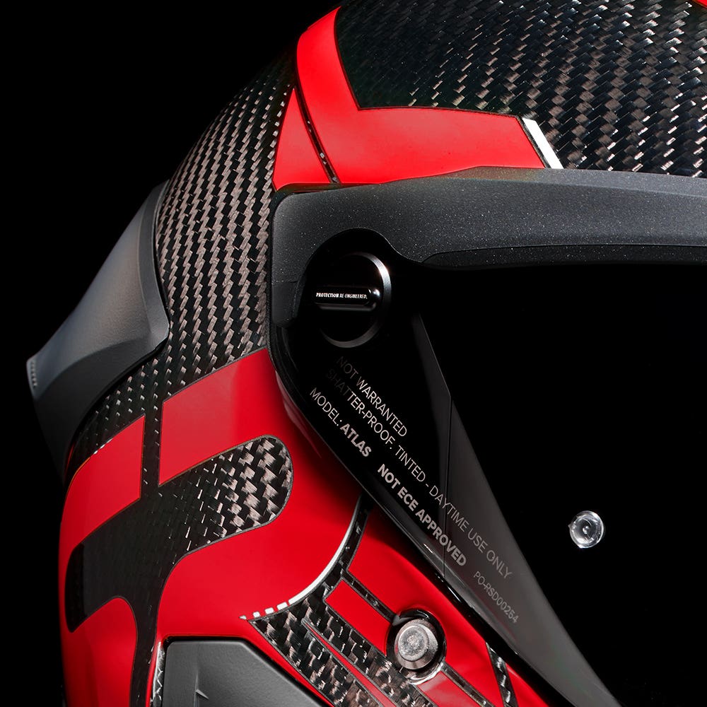 ATLAS 4.0 Track Inferno Red - Motorcycle Racing Helmet - Ruroc