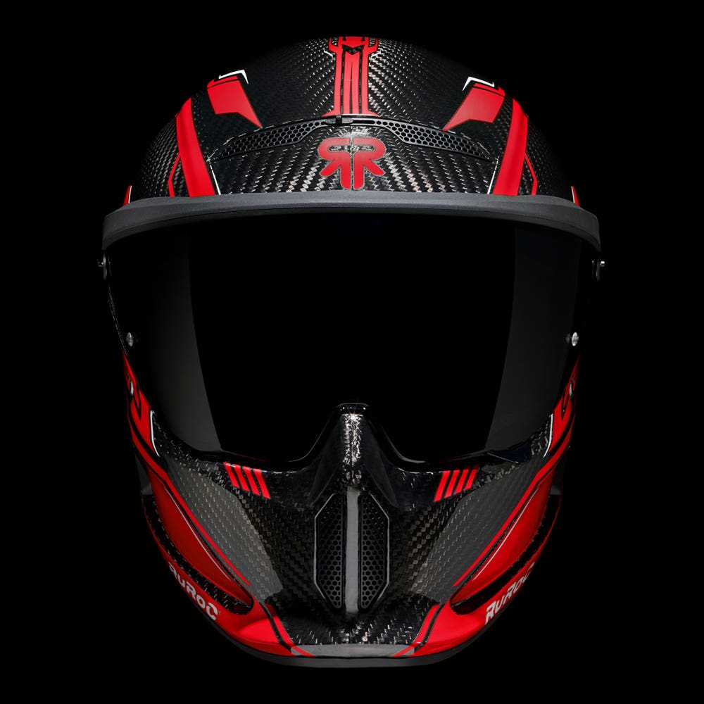 ATLAS 4.0 Track Inferno Red - Motorcycle Racing Helmet - Ruroc