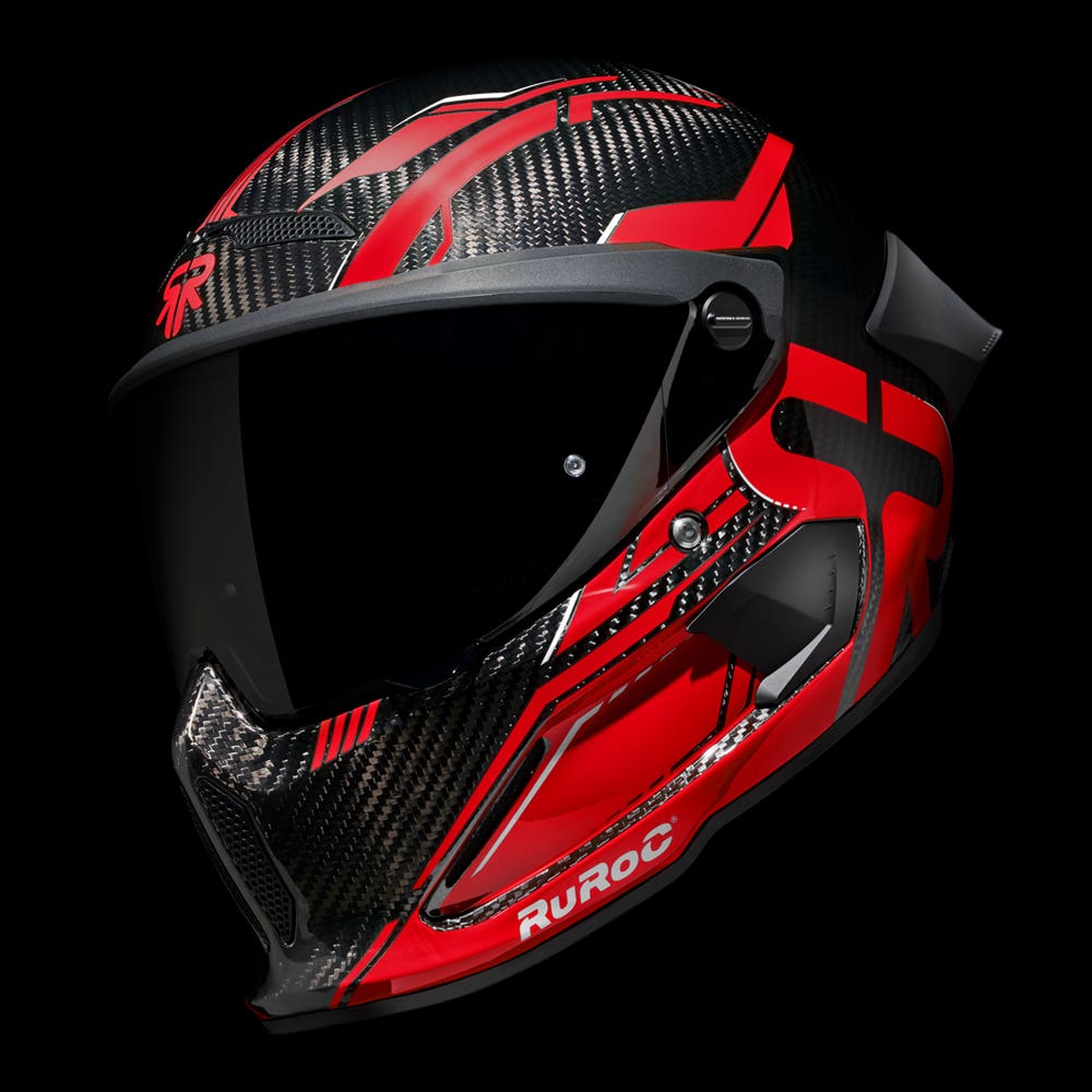 ATLAS 4.0 Track Inferno Red - Motorcycle Racing Helmet - Ruroc