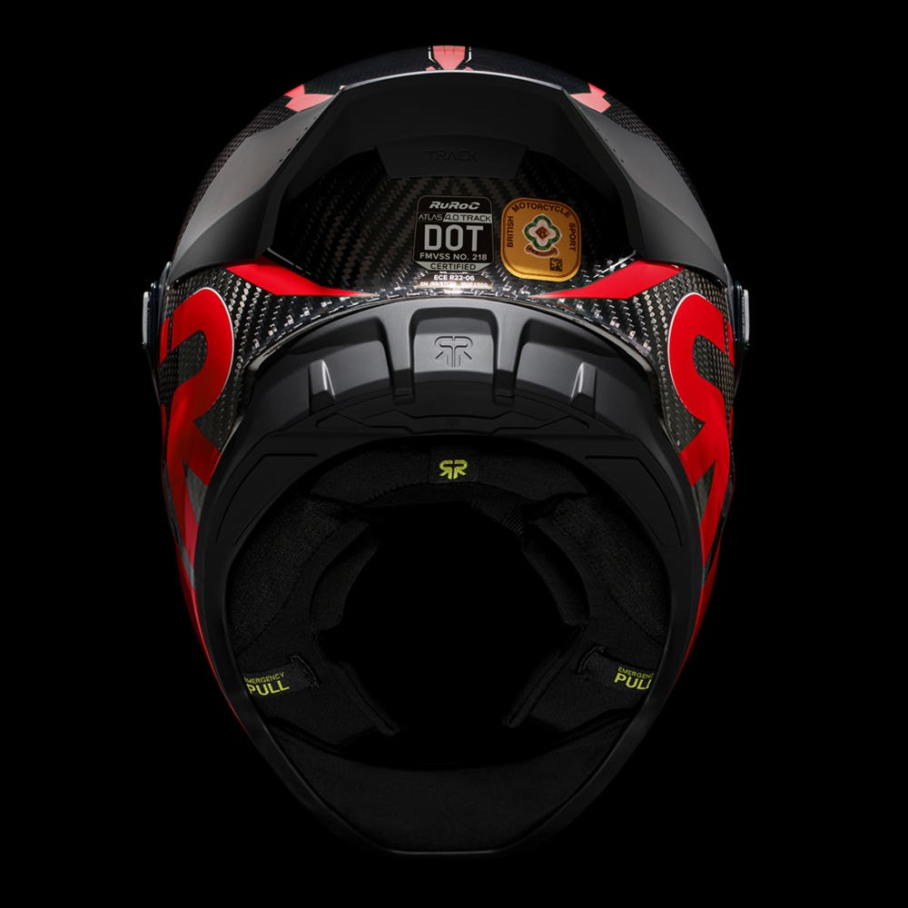 ATLAS 4.0 Track Inferno Red - Motorcycle Racing Helmet - Ruroc